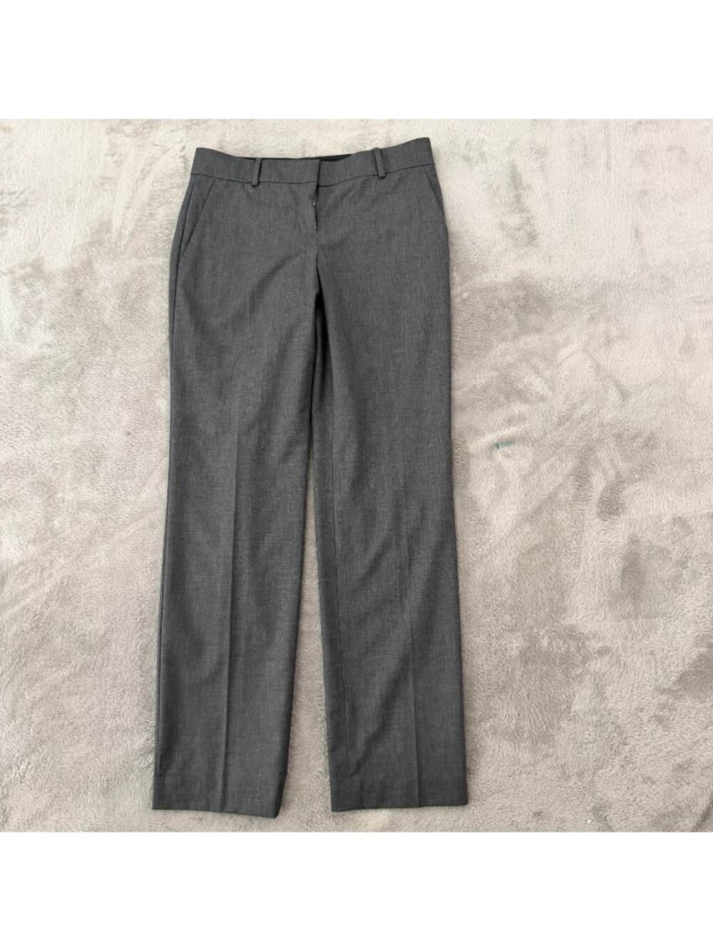 Ann Taylor Gray Wool Blend Straight Leg Trousers Womens 2